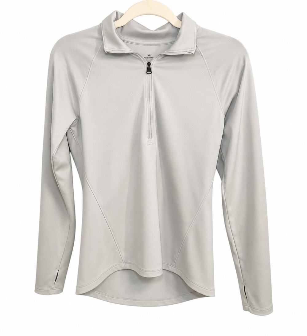 Under Armour Heatgear Long Sleeve Gray Shirt 
medium 3/4 zip Thumb Holes Fitted